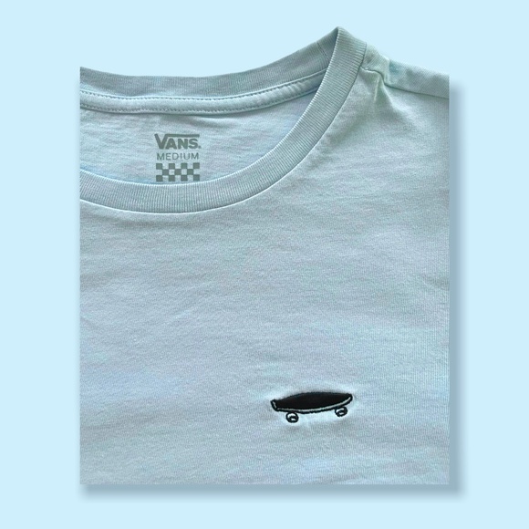 NWOT Blue Embroidered Vans T shirt - Picture 2 of 3